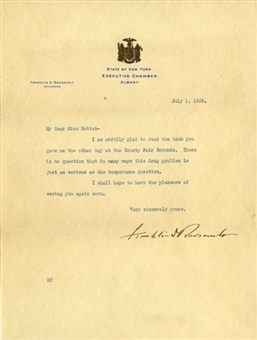 Franklin D. Roosevelt Signed 1929 Letter